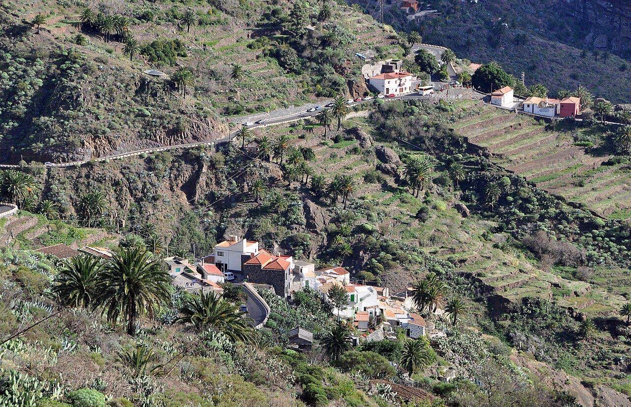 The village of Masca on a ridge in the Teno mountains