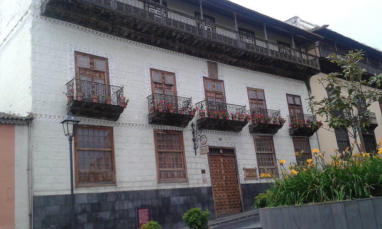 The carved wooden balconies of the Casa de los Balcones in La Orotava